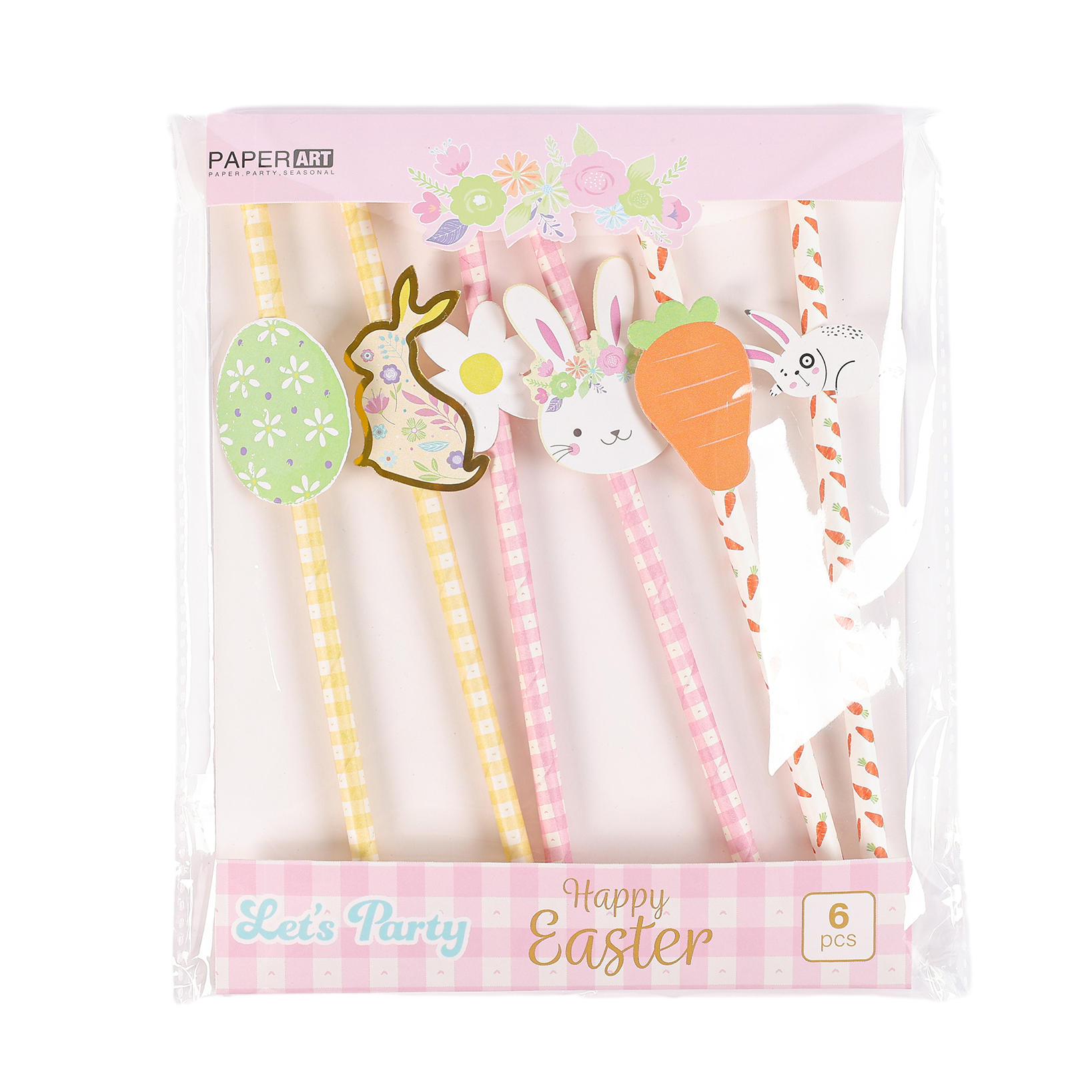 Easter Bunny Carrot Egg Sticker Straw EASC0005